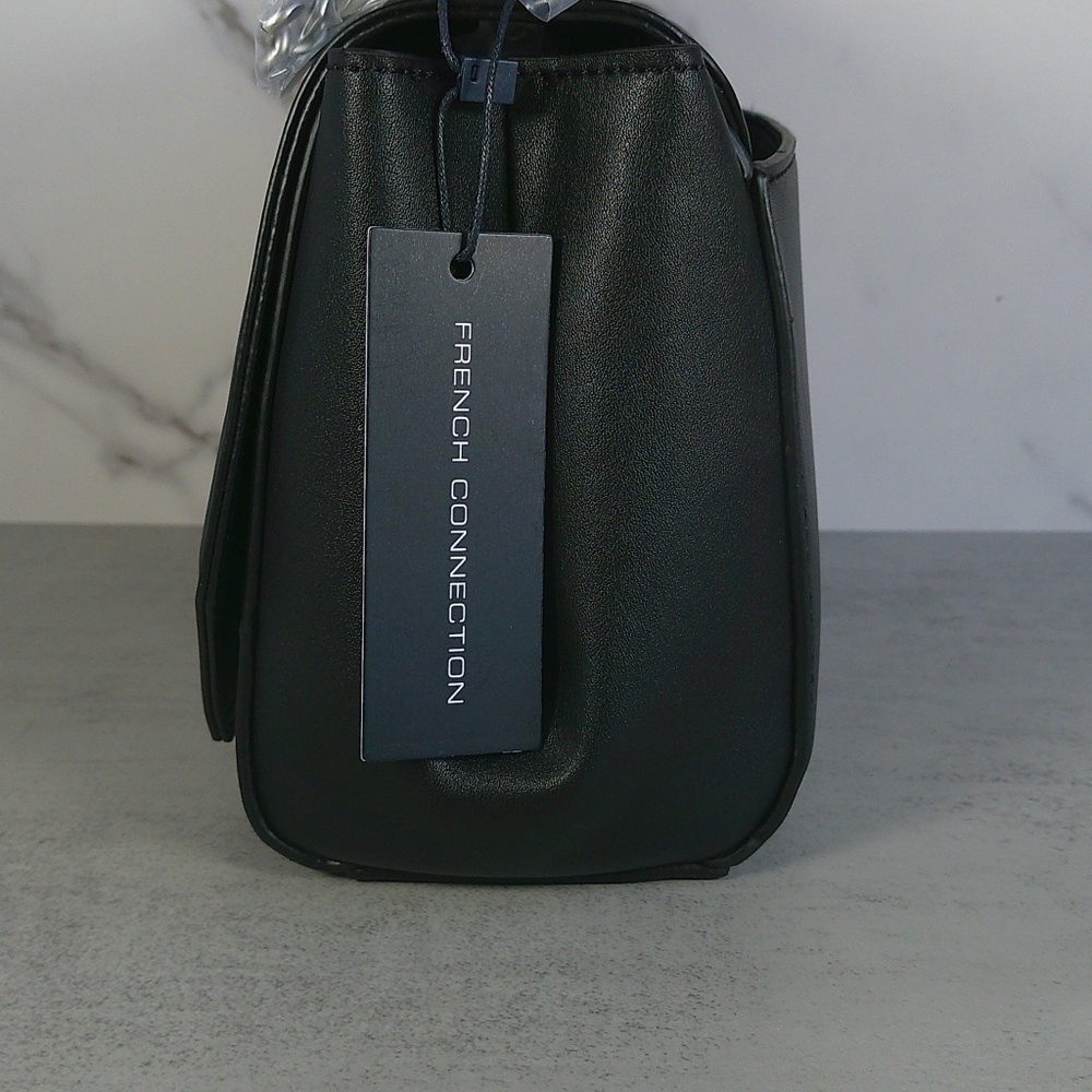 French Connection Darcy Crossbody Black NWT 2 Way Shoulder Bag Purse - Picture 4 of 8